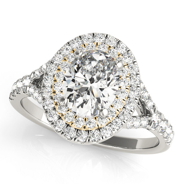 0.2 Ct Natural Diamond Oval Cut Koda Halo Engagement Rings in Silver 925