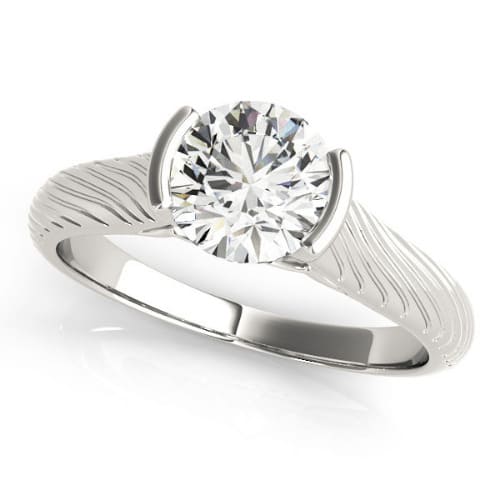0.2 Ct Natural Round Cut Norella  Solitaire Diamond Rings in Silver 925