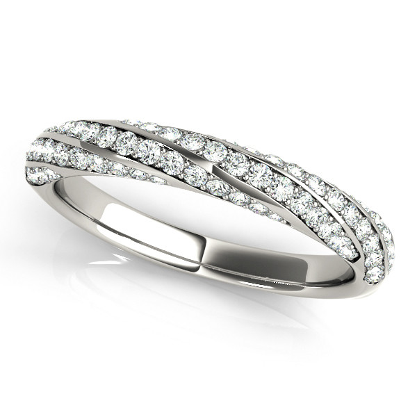0.62 Ct Lab Grown Round Cut Blaine  Diamond Rings in 9K White Gold