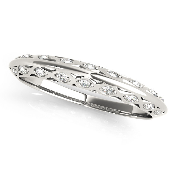 0.1 Ct Lab-Created Round Cut Kyari  Diamond Rings in 9K White Gold