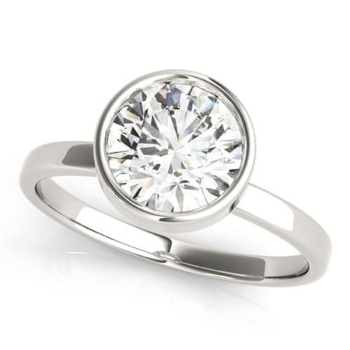 0.2 Ct Natural Round Cut Norla  Solitaire Diamond Rings in Silver 925