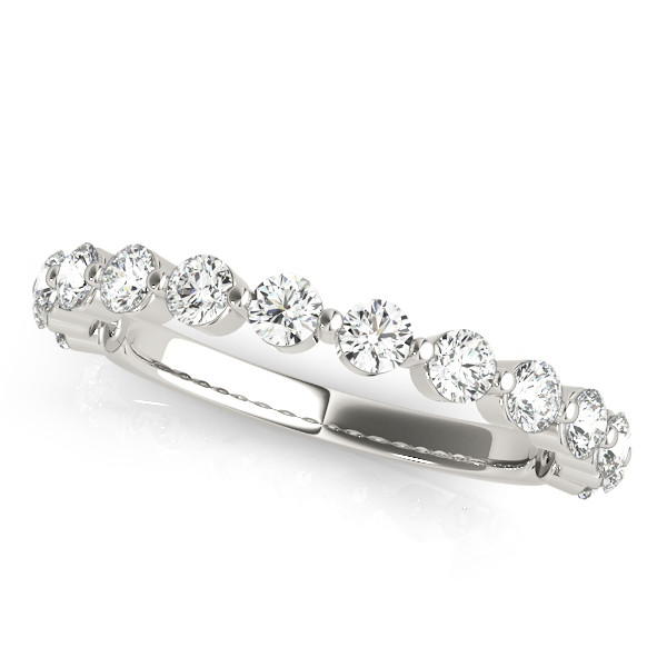 0.42 Ct Lab-Created Round Cut Lisbeth Three Quarter Eternity Diamond Rings in 9K White Gold