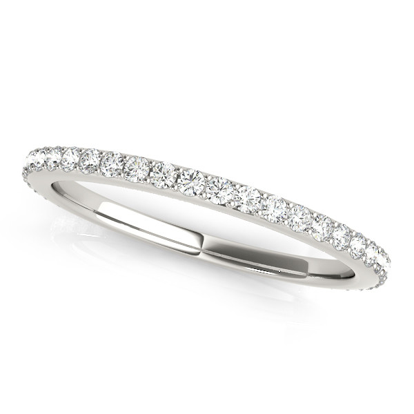 0.25 Ct Lab-Created Round Cut Bernice Three Quarter Eternity Diamond Rings in 9K White Gold