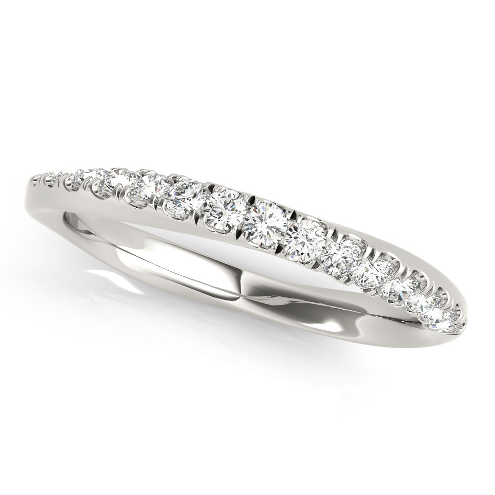 0.2 Ct Lab-Created Round Cut Afnan Three Quarter Eternity Diamond Rings in 9K White Gold