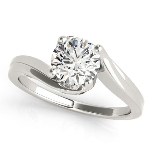 0.2 Ct Natural Round Cut Nuen  Solitaire Diamond Rings in Silver 925