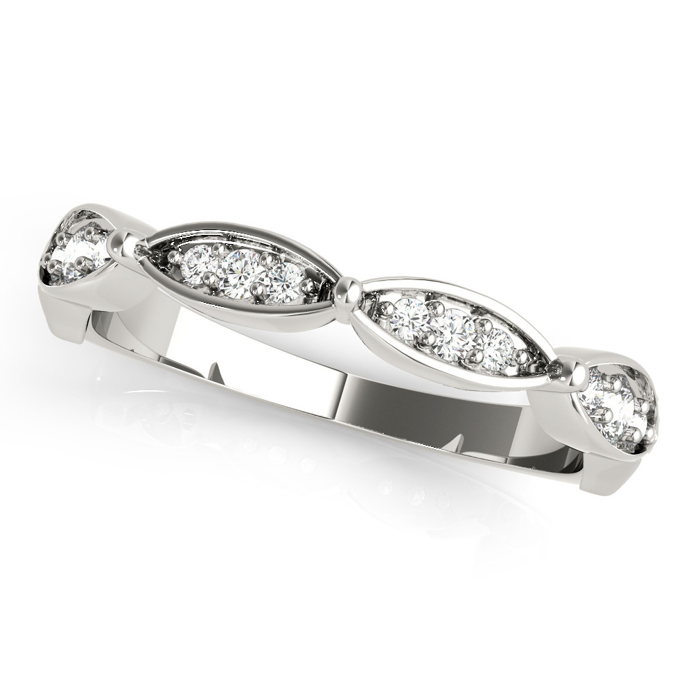 0.16 Ct Lab-Created Round Cut Cailey Three Quarter Eternity Diamond Rings in 9K White Gold
