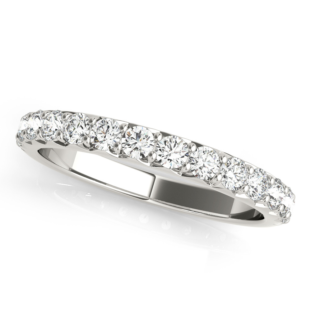 0.5 Ct Lab-Created Round Cut Jacinta Three Quarter Eternity Diamond Rings in 9K White Gold
