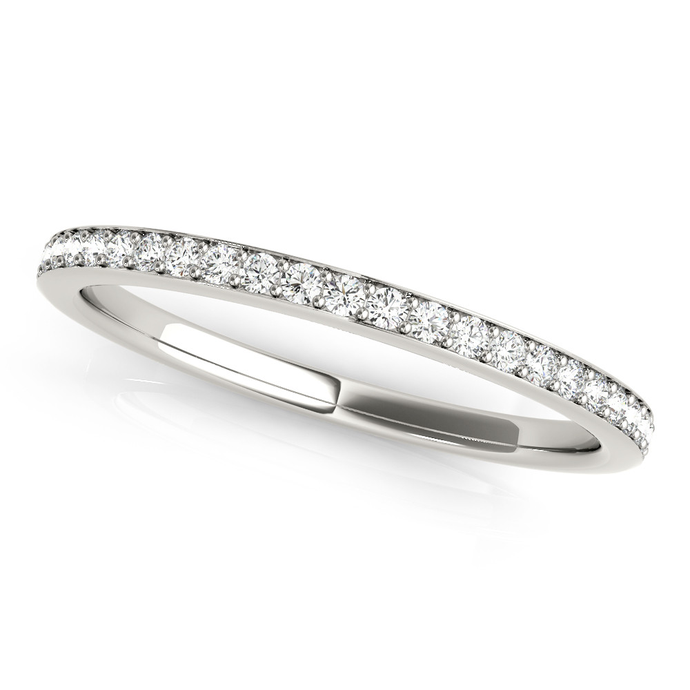 0.2 Ct Lab-Created Round Cut Kimiko Three Quarter Eternity Diamond Rings in 9K White Gold