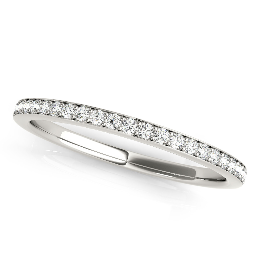 0.2 Ct Lab-Created Round Cut Brixlee Three Quarter Eternity Diamond Rings in 9K White Gold