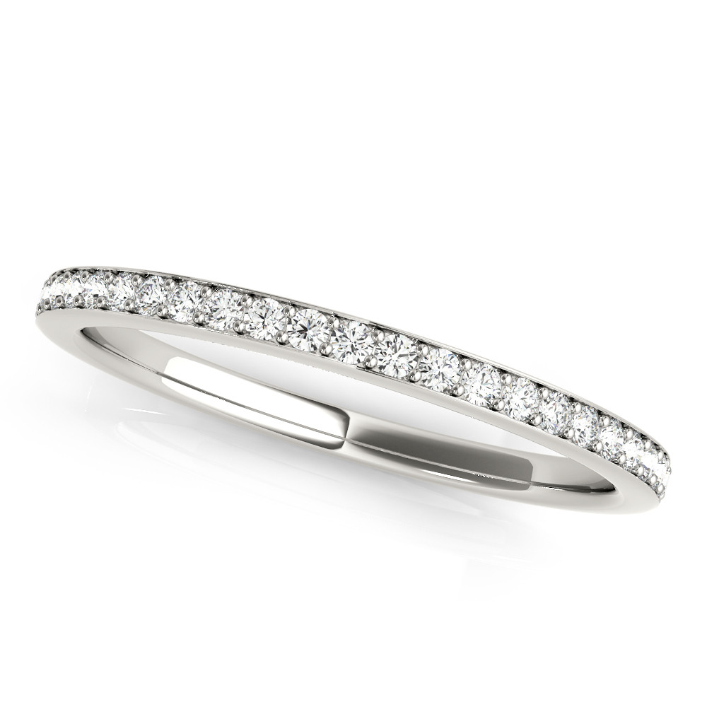 0.2 Ct Lab-Created Round Cut Brelynn Three Quarter Eternity Diamond Rings in 9K White Gold