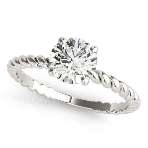 0.2 Ct Natural Round Cut Nuwaira  Solitaire Diamond Rings in Silver 925