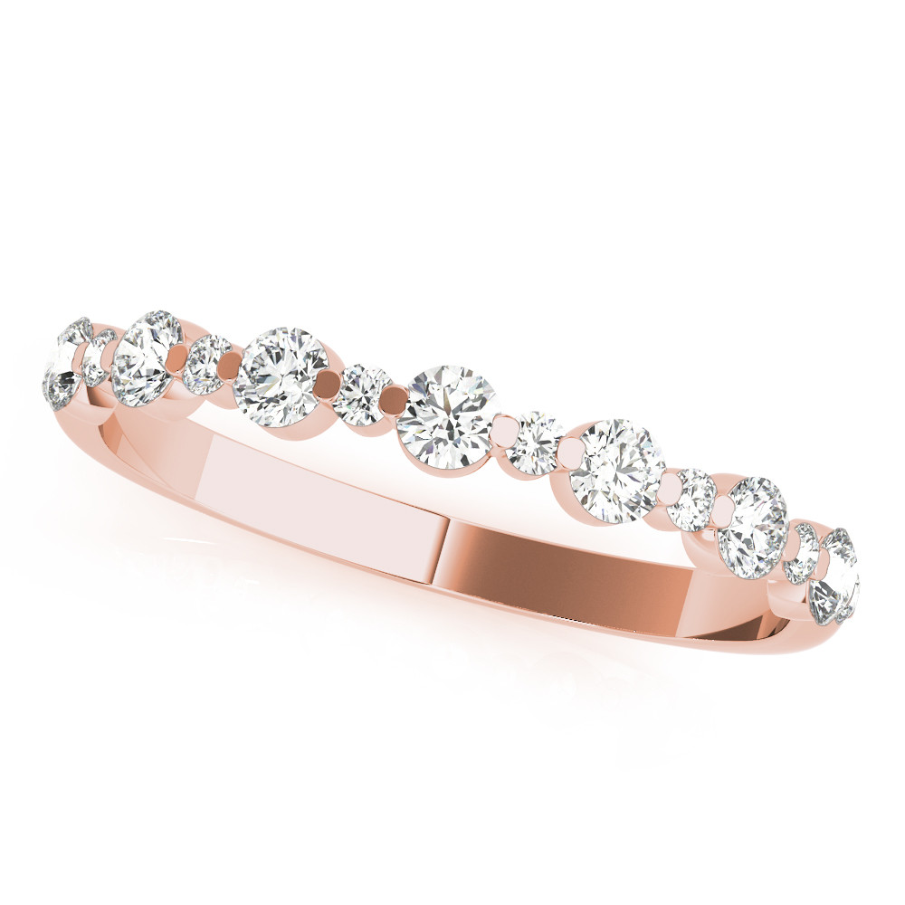 0.37 Ct Lab Grown Round Cut Hudsyn Three Quarter Eternity Diamond Rings in 9K White Gold