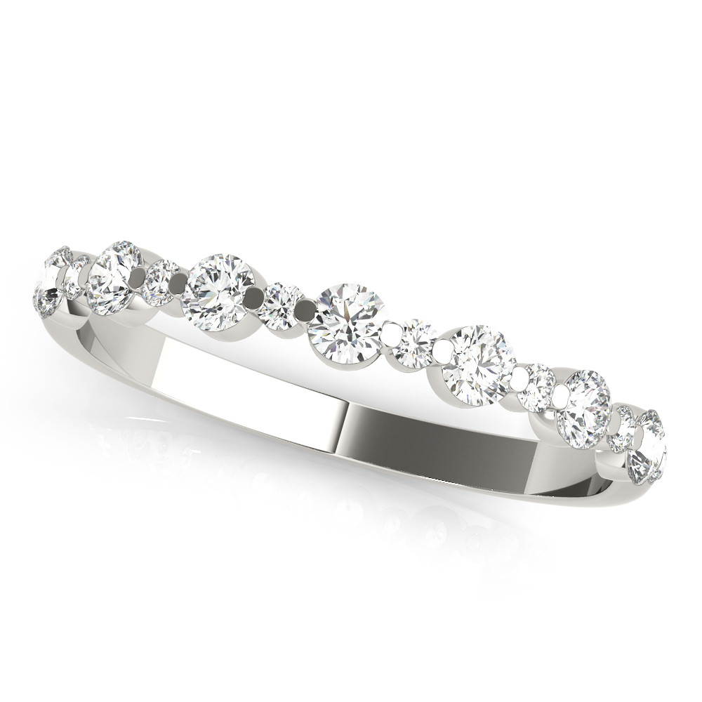 0.37 Ct Lab Grown Round Cut Hudsyn Three Quarter Eternity Diamond Rings in 9K White Gold