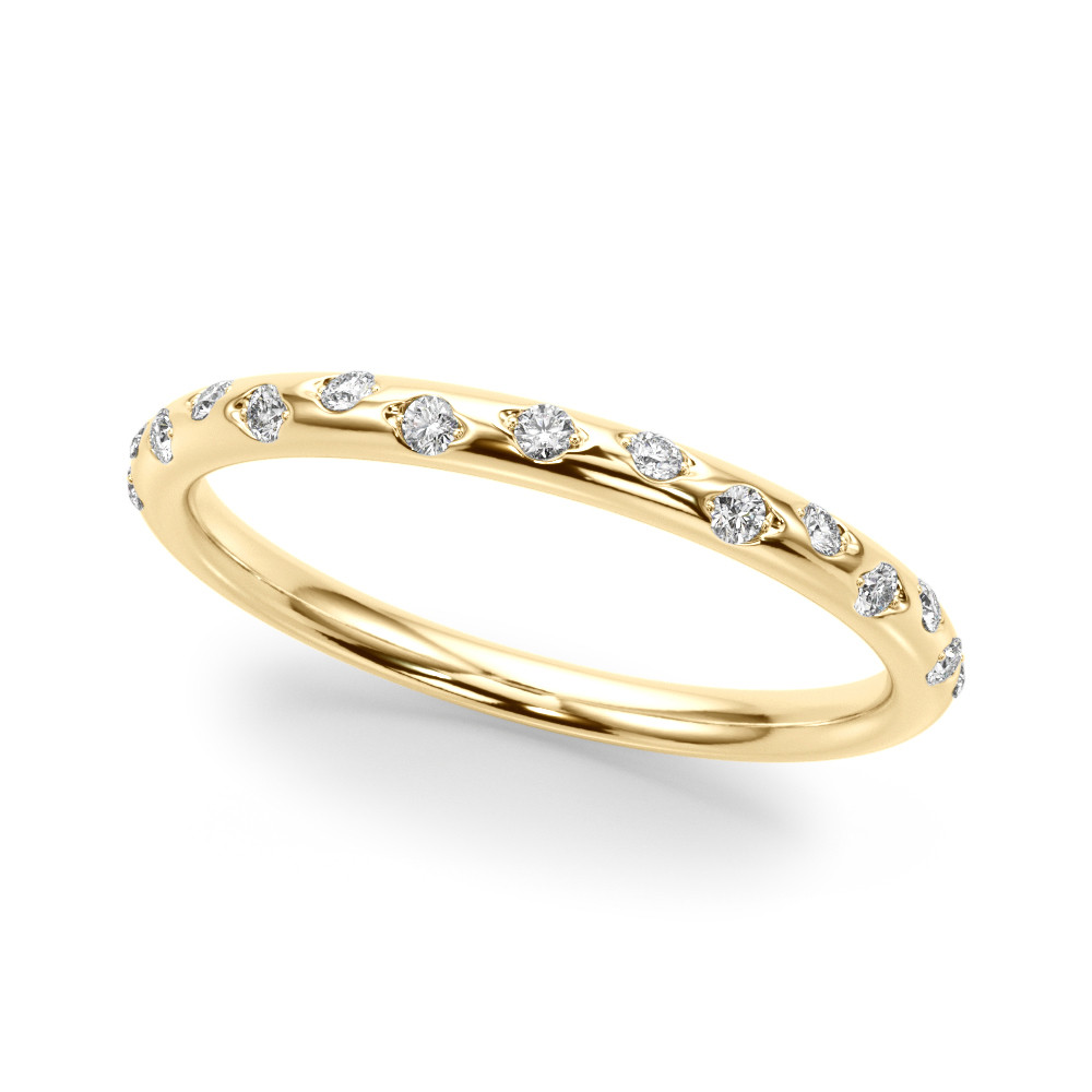 0.07 Ct Lab-Created Round Cut Khaliah Three Quarter Eternity Diamond Rings in 9K White Gold