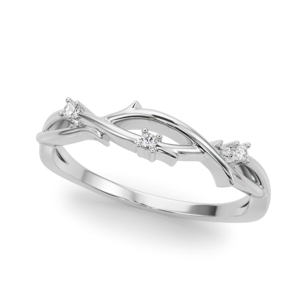 0.03 Ct Lab-Created Round Cut Calisha Diamond for Women Wedding Rings in Silver 925