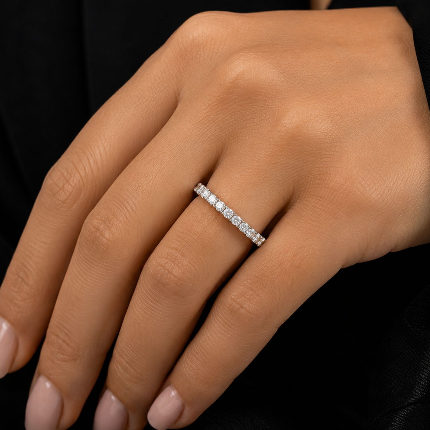 Kennadi 0.75 Carat Prong Three Quarter Eternity Diamond Ring | Sunshine Diamonds
