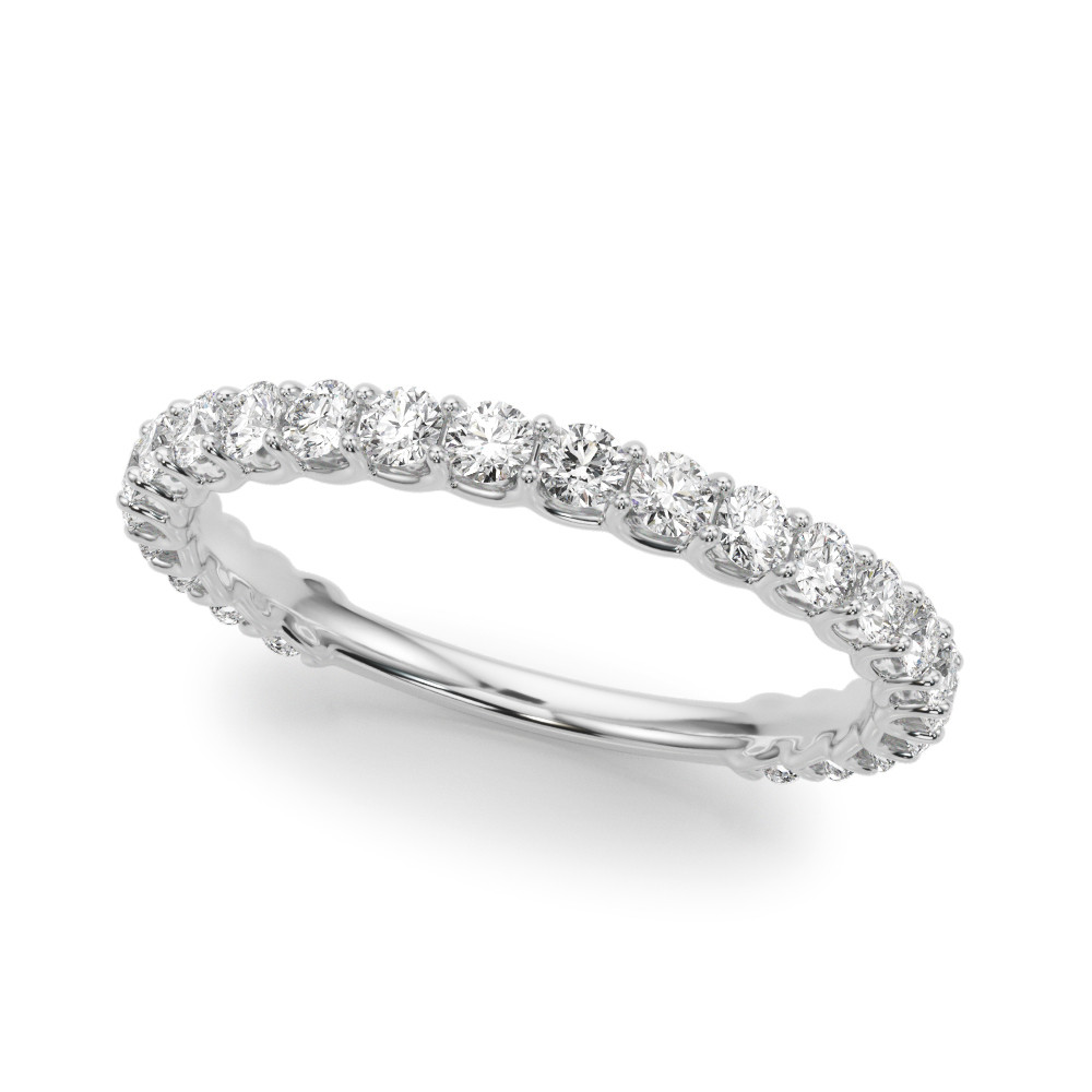 0.75 Ct Lab-Created Round Cut Kennadi Three Quarter Eternity Diamond Rings in 9K White Gold