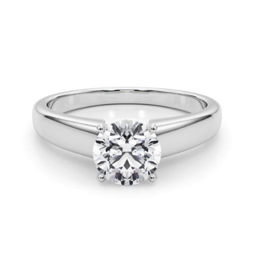 0.2 Ct Natural Round Cut Oaklynn  Solitaire Diamond Rings in Silver 925