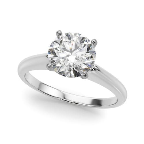 0.2 Ct Natural Round Cut Opal  Solitaire Diamond Rings in Silver 925