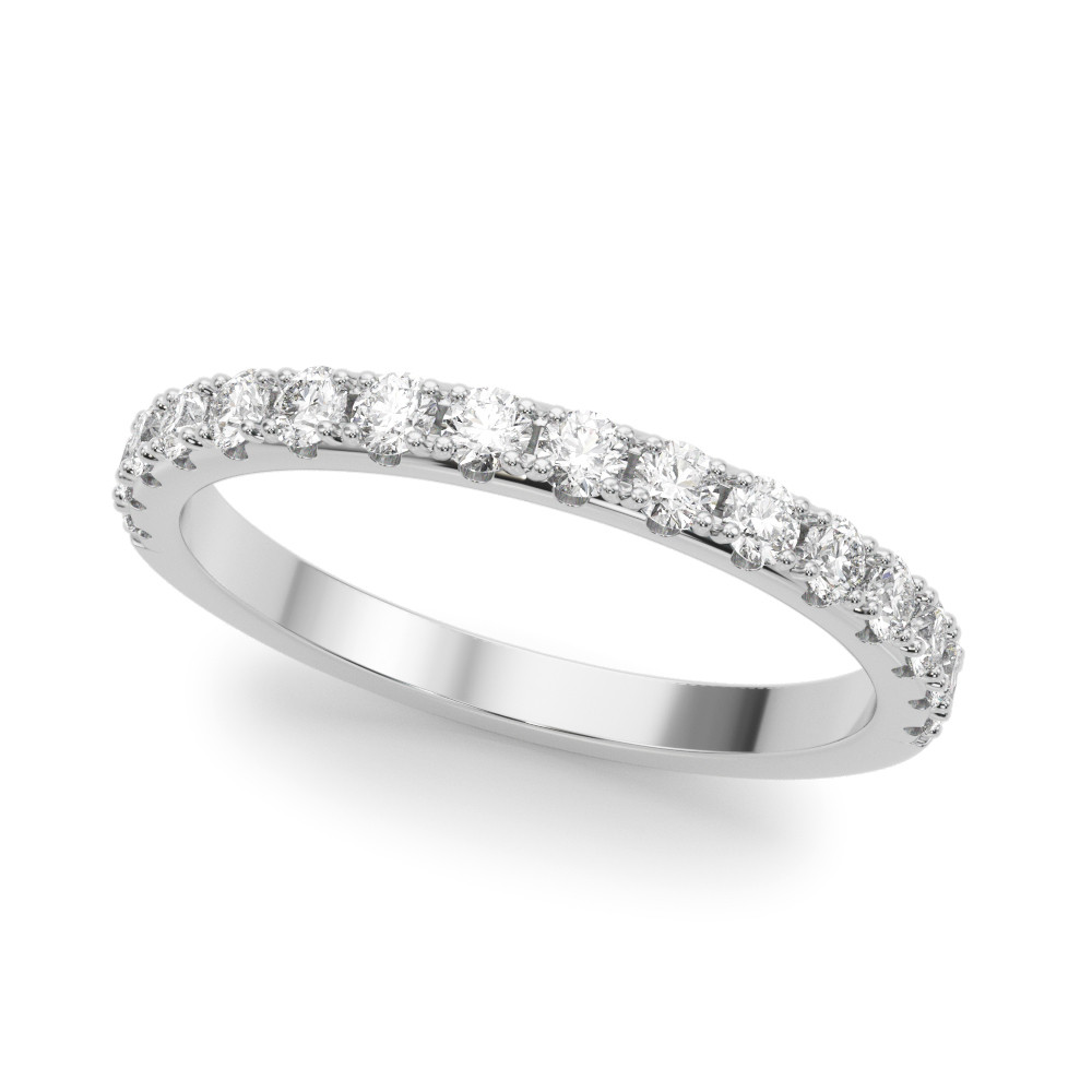 0.5 Ct Natural Round Cut Joseline Three Quarter Eternity Diamond Rings in 9K White Gold