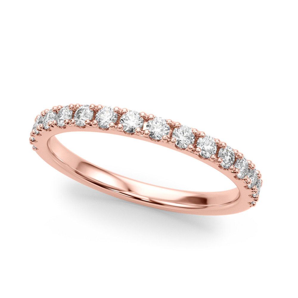 0.5 Ct Natural Round Cut Jodi Three Quarter Eternity Diamond Rings in 9K White Gold