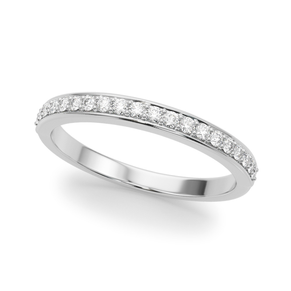 0.2 Ct Natural Round Cut Jessenia Three Quarter Eternity Diamond Rings in 9K White Gold