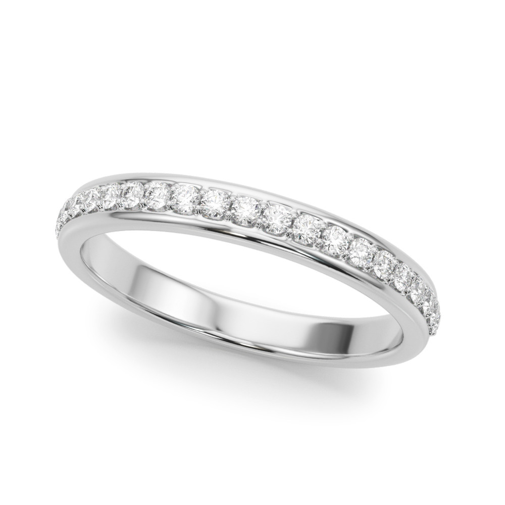 0.2 Ct Lab-Created Round Cut Jazara Three Quarter Eternity Diamond Rings in 9K White Gold