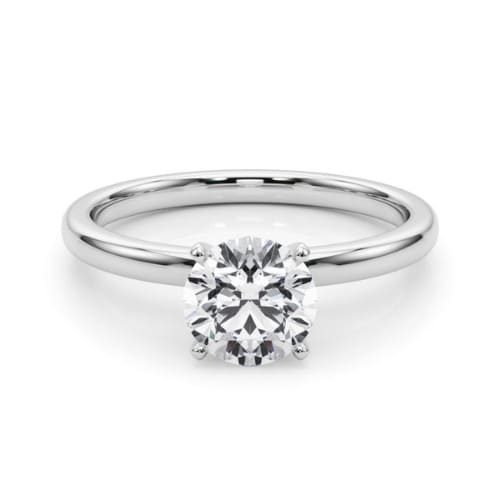 0.2 Ct Natural Round Cut Oliva  Solitaire Diamond Rings in Silver 925