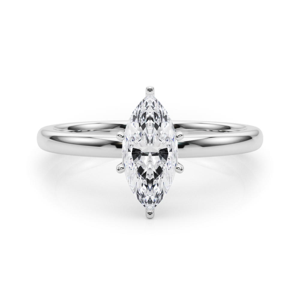 Oliva Natural 6 Prong  Solitaire Diamond Ring