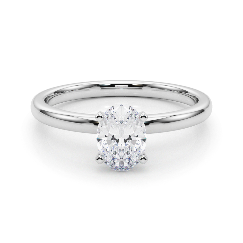 Oliva Natural 4 Prong  Solitaire Diamond Ring