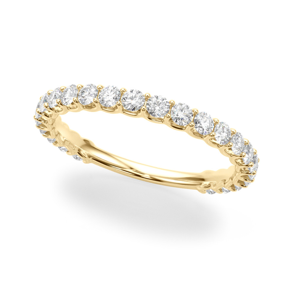 Jasleen Natural Yellow Gold Prong Three Quarter Eternity Diamond Ring