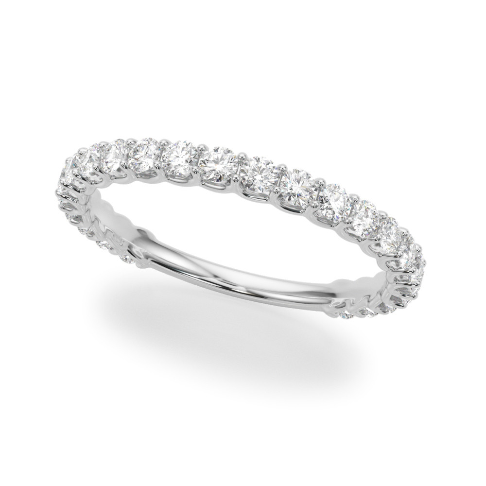 0.75 Ct Lab-Created Round Cut Jameson Three Quarter Eternity Diamond Rings in 9K White Gold