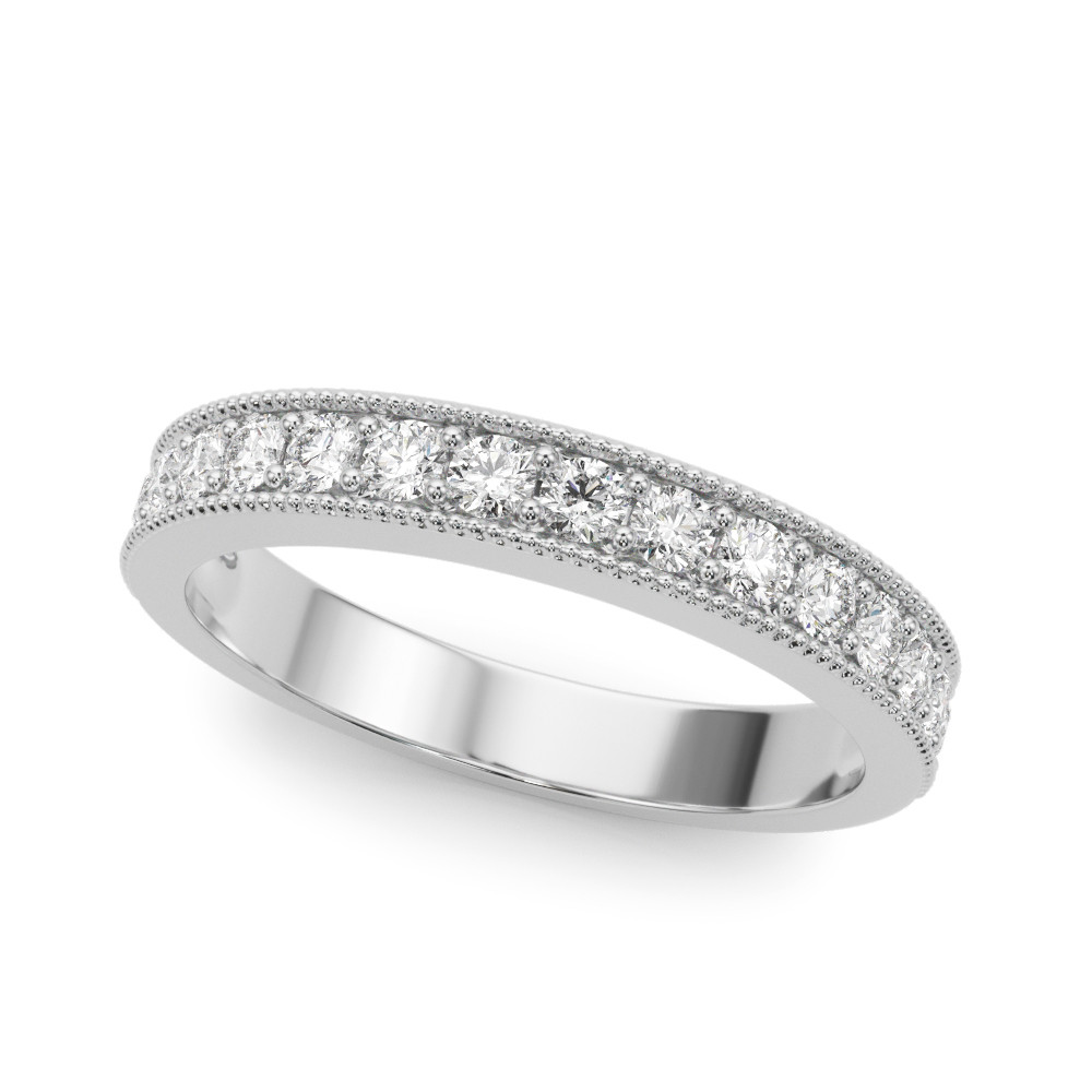 0.25 Ct Lab Grown Round Cut Jaiyana Three Quarter Eternity Diamond Rings in 9K White Gold