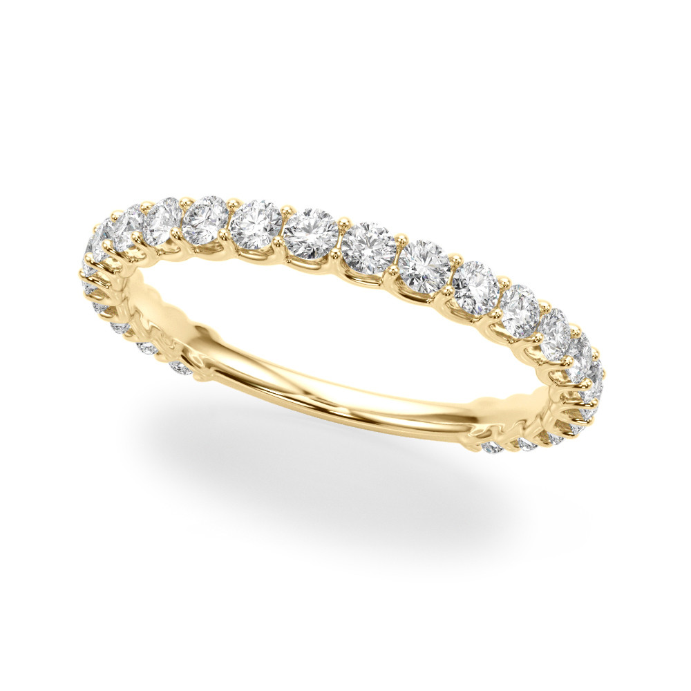 Galia Natural Yellow Gold Prong Three Quarter Eternity Diamond Ring