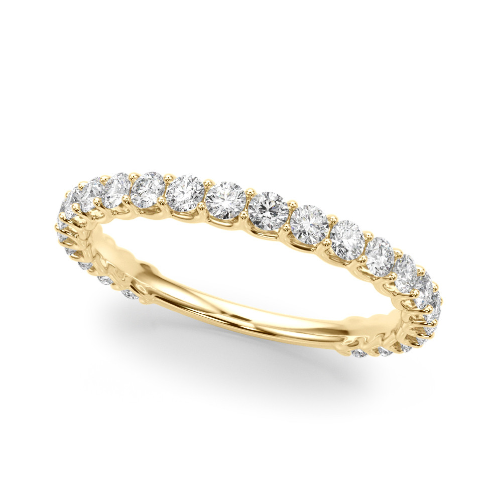 Franyeli Lab Grown Yellow Gold Prong Three Quarter Eternity Diamond Ring