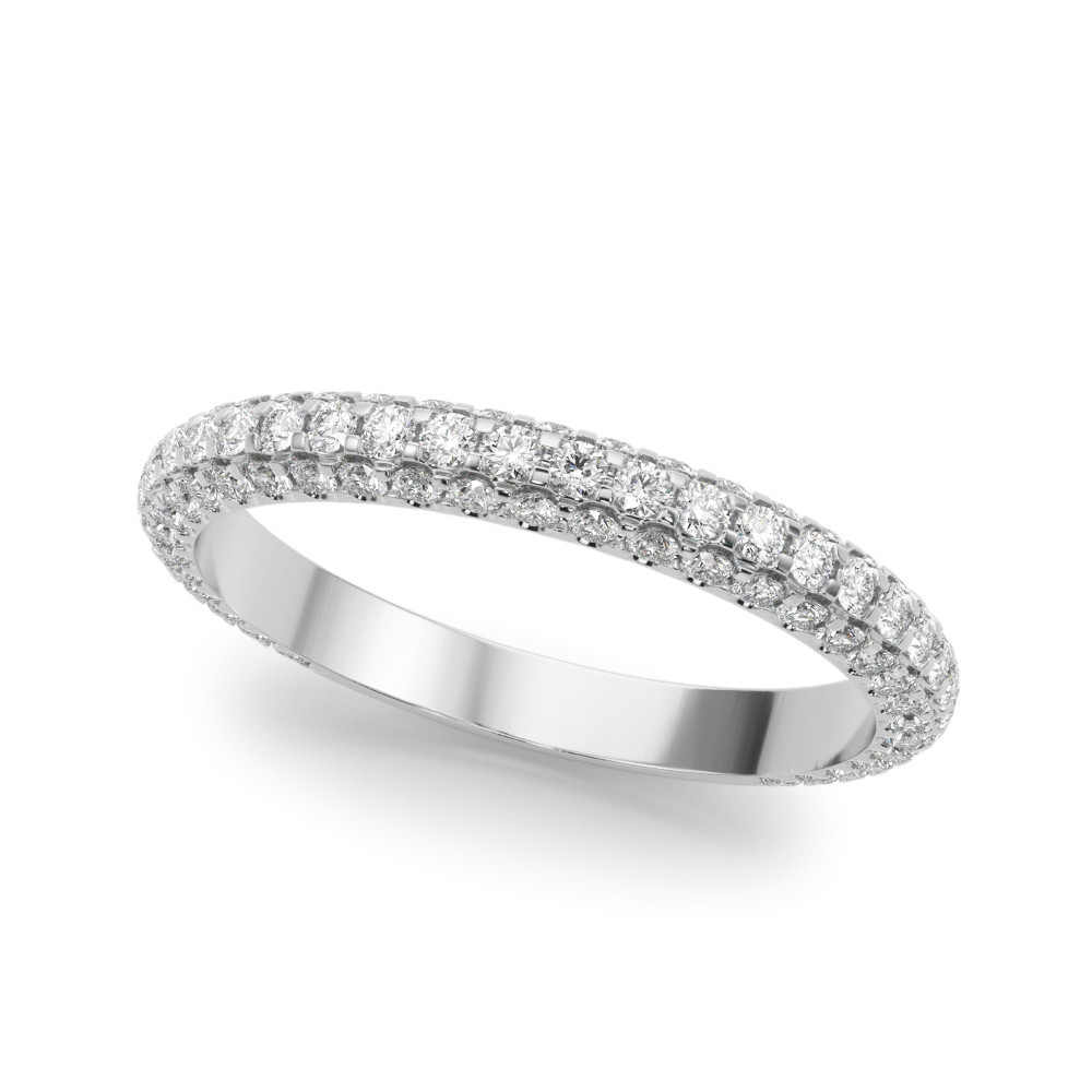 0.87 Ct Lab-Created Round Cut Aleeza  Diamond Rings in 9K White Gold