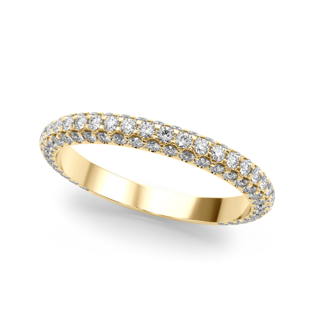 Aleeza Lab Grown Yellow Gold Pave-Set  Diamond Ring