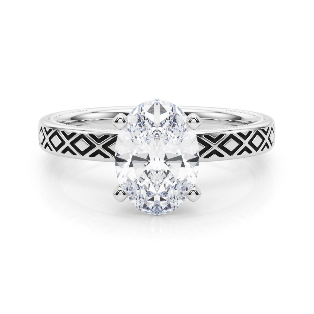 Olenna Natural 4 Prong  Solitaire Diamond Ring