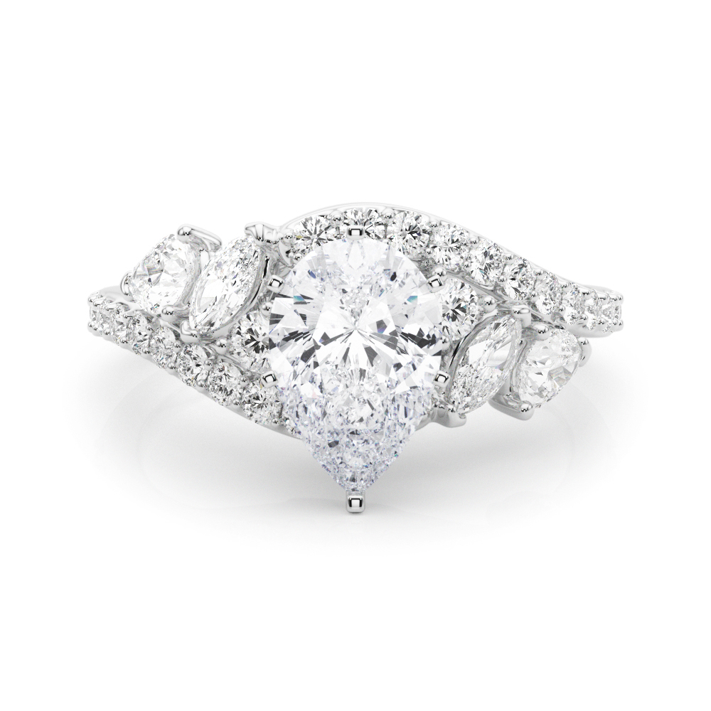 Gabilla Natural 6 Prong Set Side Stone Diamond Ring