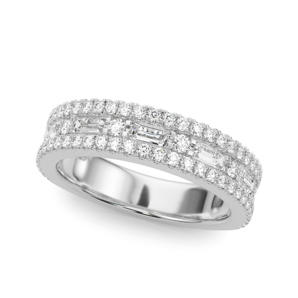 1 Ct Lab-Created Mixed Shape Cut Nazaret  Diamond Rings in Silver 925