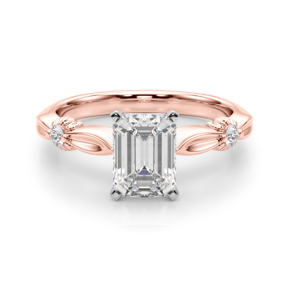 SunshineDiamonds Side Stone Diamond Diamond Rings in 9K Rose