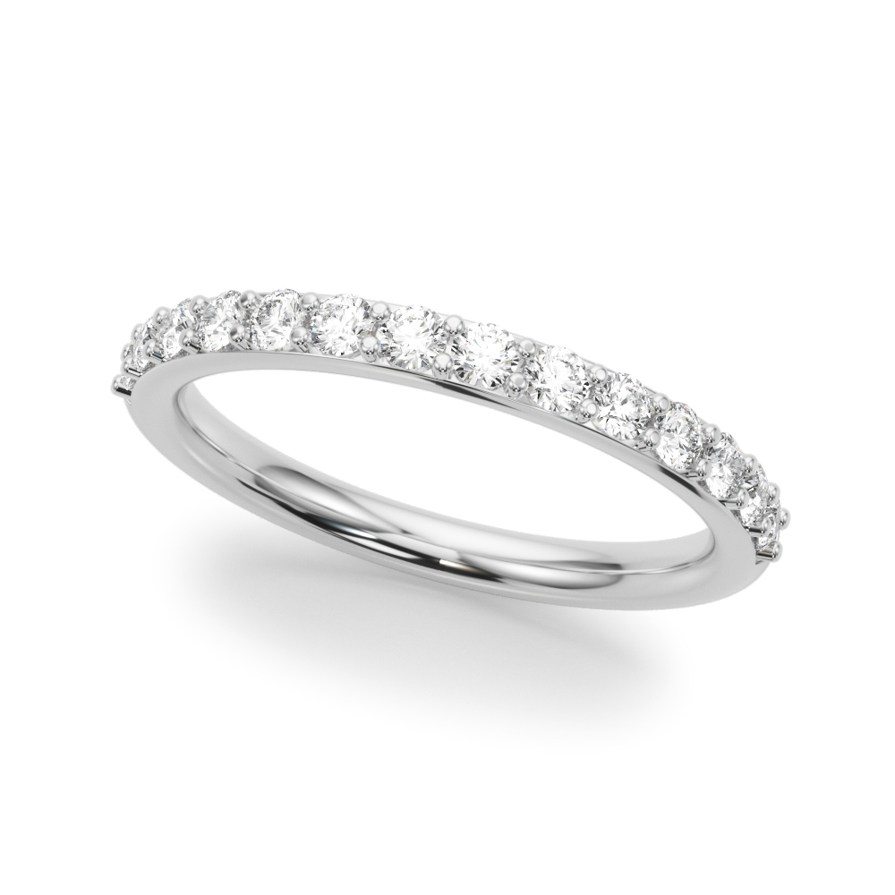 0.42 Ct Natural Round Cut Monalisha Half Eternity Diamond Rings in Silver 925