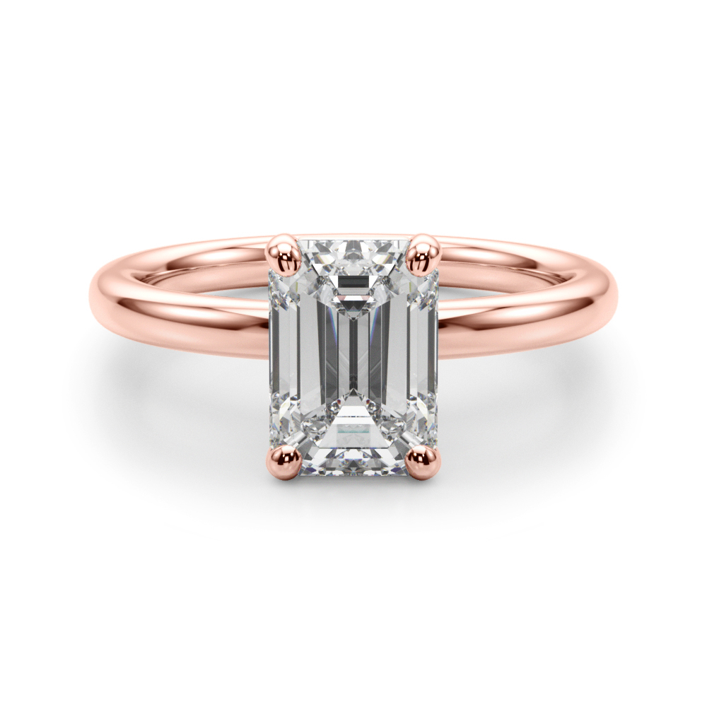 0.3 Ct Lab-Created Emerald Cut Odierne  Classic Solitaire Engagement Diamond Rings in Silver 925