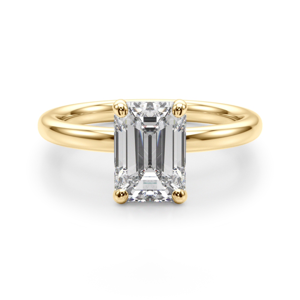 0.3 Ct Lab-Created Emerald Cut Odierne  Classic Solitaire Engagement Diamond Rings in Silver 925