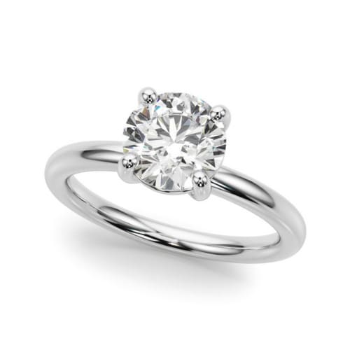 0.2 Ct Natural Round Cut Oldwina  Solitaire Diamond Rings in Silver 925