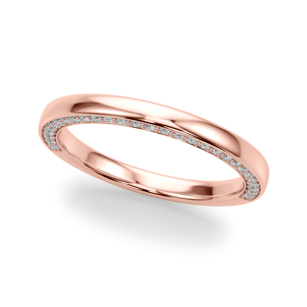 Alroina Lab Grown Rose Gold Pave set  Diamond Ring