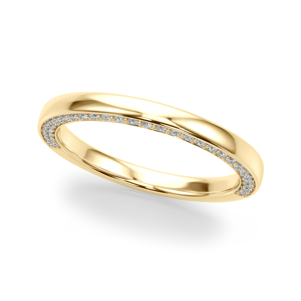Alroina Lab Grown Yellow Gold Pave set  Diamond Ring