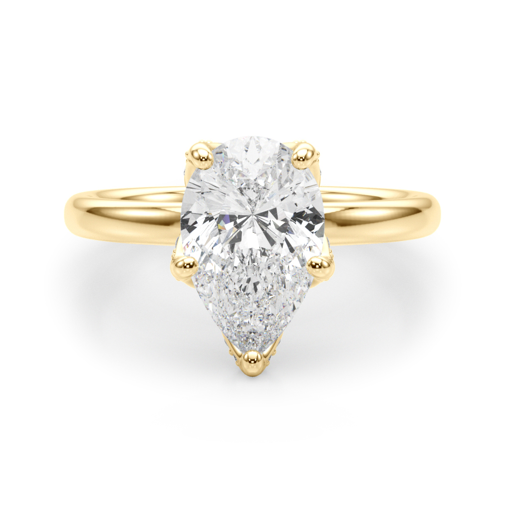 0.2 Ct Lab-Created Diamond Pear Cut Gladina  Halo Engagement Rings in Silver 925