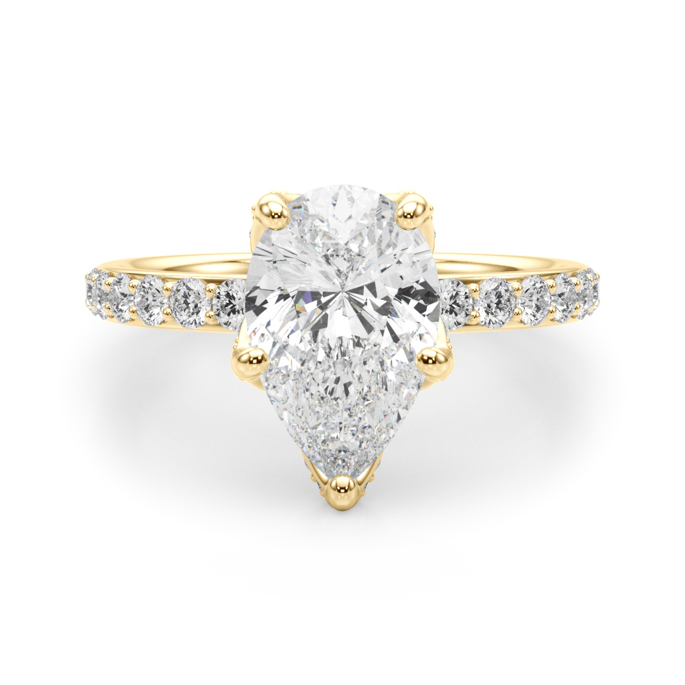 0.2 Ct Lab-Created Diamond Pear Cut Filora  Halo Engagement Rings in Silver 925