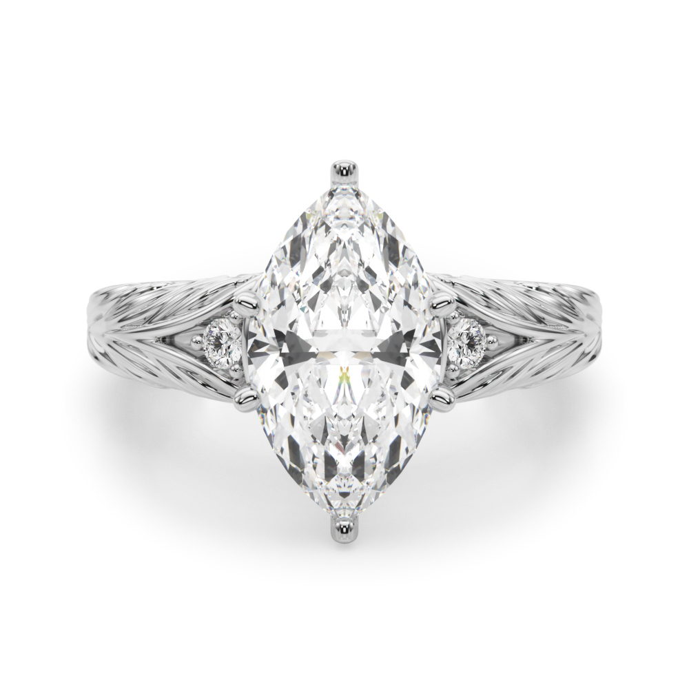 SunshineDiamonds Side Stone Diamond Diamond Rings in Platinum(950) and 0.50 Carat Lab Grown Diamond